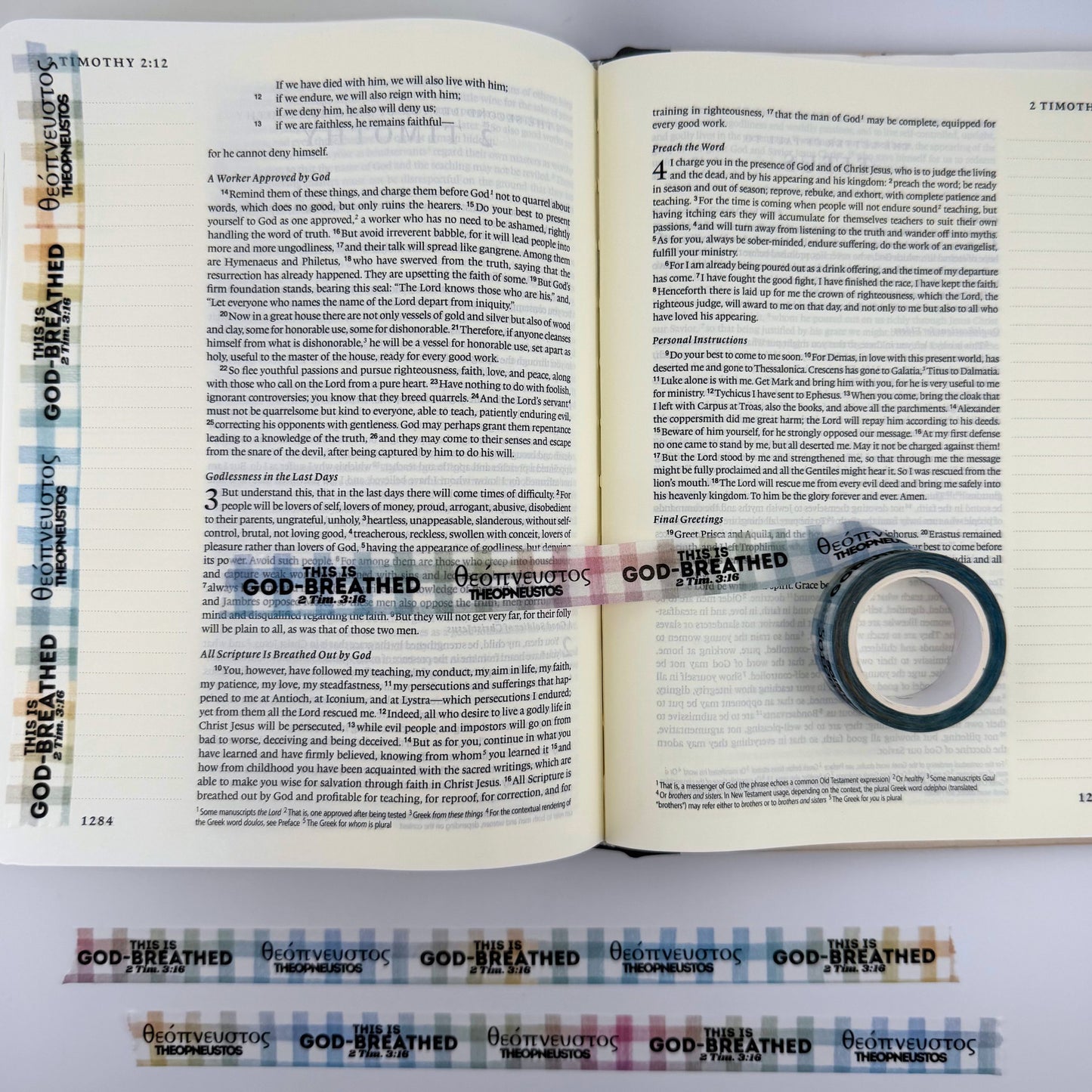 God-Breathed Bible Journaling Washi Tape: θεόπνευστος